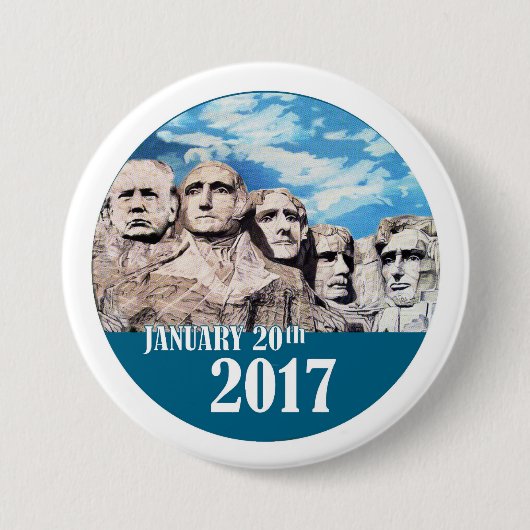 ラシュモア山、2017年1月20日 缶バッジ (正面)