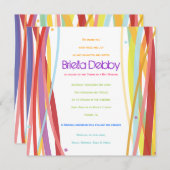 ラシンプルインズこうもりバー（ユダヤ教の）バル・ミツバー招待状 招待状 (正面/裏面)