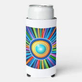 ラジアモダンル虹色サンブ鮮やか付き壁時計 スリム缶クーラー (Seltzer正面)