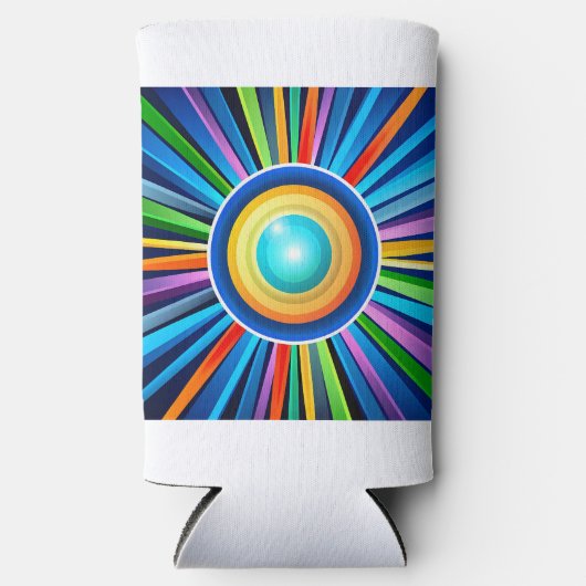 ラジアモダンル虹色サンブ鮮やか付き壁時計 スリム缶クーラー (正面)