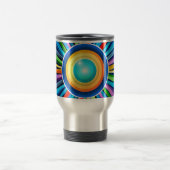 ラジアモダンル虹色サンブ鮮やか付き壁時計 トラベルマグ (中央)