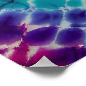 ラジアルサイケデリックろうけつ染め絞り染め抽象芸術アート ポスター (角)