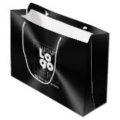 ラジアルブラシ付きモダンブラックメタルの白いロゴ ラージペーパーバッグ (正面アングル)