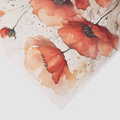 ラジアントウォーター色の赤いポピーの花の切り離し 薄葉紙 (詳細)