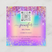 ラジアントエレガンスゴールデンブティックドリップホログラフQR スクエア名刺 (裏面)