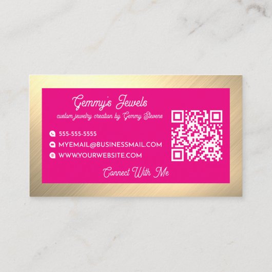 ラジアントエレガンス金ゴールドピンクカスタムジュエリークラフター 名刺 (裏面)