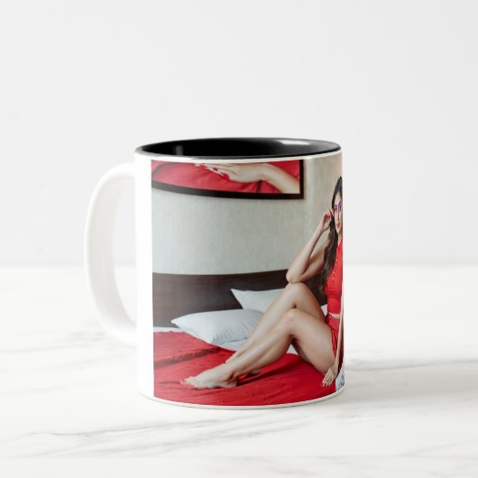 "ラジアントエレガンス：美しいとスタイルでsip ツートーンマグカップ (正面左)