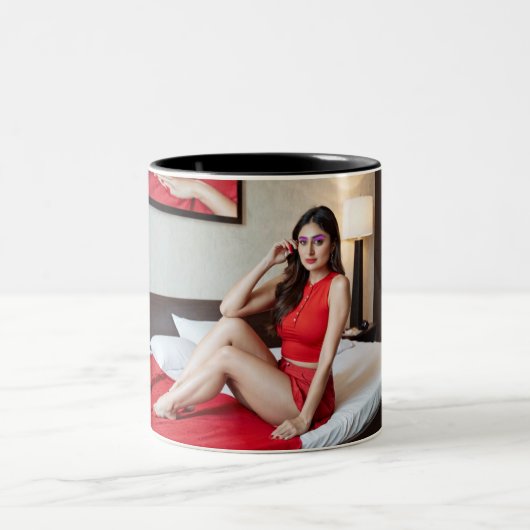 "ラジアントエレガンス:美しいとスタイルでsip ツートーンマグカップ (中央)