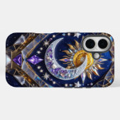 ラジアントシアルサンアンドムーンデザイン Case-Mate iPhoneケース (裏面 (横))