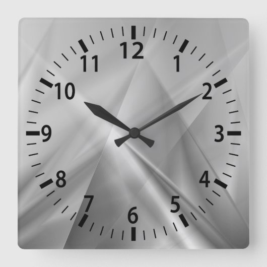 ラジアントシルバーモダニズムの壁時計 スクエア壁時計 (正面)