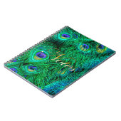 ラジアントピーコックフェザーフォトデザイン ノートブック (左側)