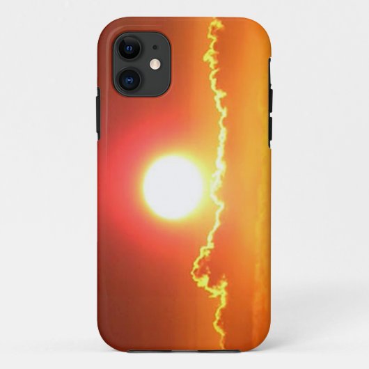 ラジアントレッドアンド金ゴールドハワイアンサンセット Case-Mate iPhoneケース (裏面)