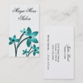 ラジアント開花名刺、マーメイドティール（緑がかった色） 名刺 (正面/裏面)