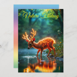 ラジアント鹿の動物群が穴のフォークを水やりする シーズンカード