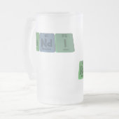 ラジウムのネオジムのヨウ素としてRandi フロストグラスビールジョッキ (正面左)