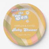 ラジエートパステルレトロ来ここザソンベビーシュウェ ペーパープレート (正面)