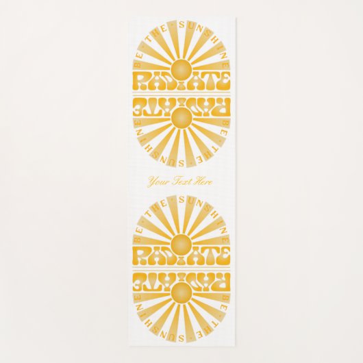 ラジエートビーザサンシャインヴィンテージレトロ金ゴールド鏡2 ヨガマット (正面)