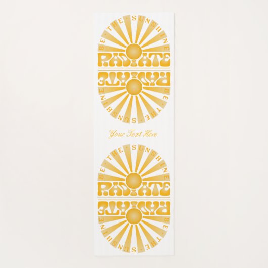 ラジエートビーザサンシャインヴィンテージレトロ金ゴールド鏡2 ヨガマット (裏面)