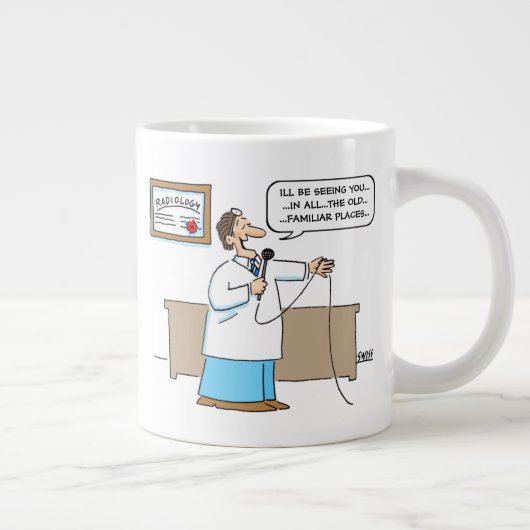 ラジオおもしろい学者がカラオケ歌を歌う漫画 ジャンボコーヒーマグカップ