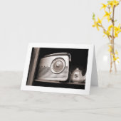 ラジオとティーポット カード (黄色い花)