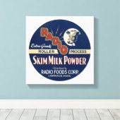 ラジオのエキストラグレードのローラープロセススキムミルクパウダー。 キャンバスプリント (インサイチュ (ウッドフロア))