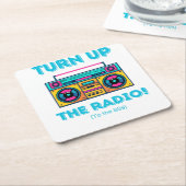 ラジオのコースターを回素晴らしす スクエアペーパーコースター (アングル)