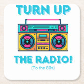 ラジオのコースターを回素晴らしす スクエアペーパーコースター (正面)