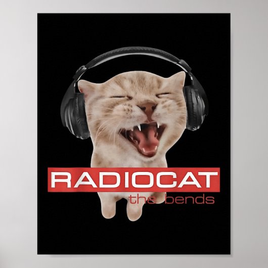 ラジオキャット ザ ベンズ 笑える音楽 猫 メーム 猫ママ ネコ好き ポスター (正面)