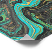 ラジオキング3ターコイズアクリル抽象芸術ポスター ポスター (角)