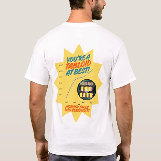ラジオフリー・ハブシティ・タブロイド Tシャツ (裏面)
