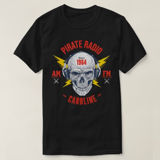 ラジオホリンレトロヴィンテージ海賊放送 Tシャツ (デザイン正面)