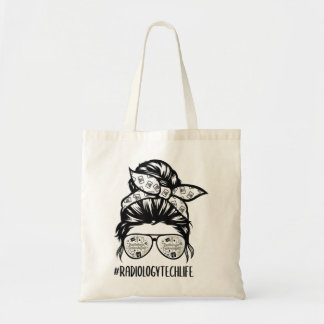 ラジオロジーテクライフ乱雑なパンヘアメガネ素晴らしいテック トートバッグ