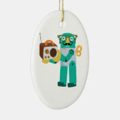 ラジオ付きレトロロボット セラミックオーナメント (右)