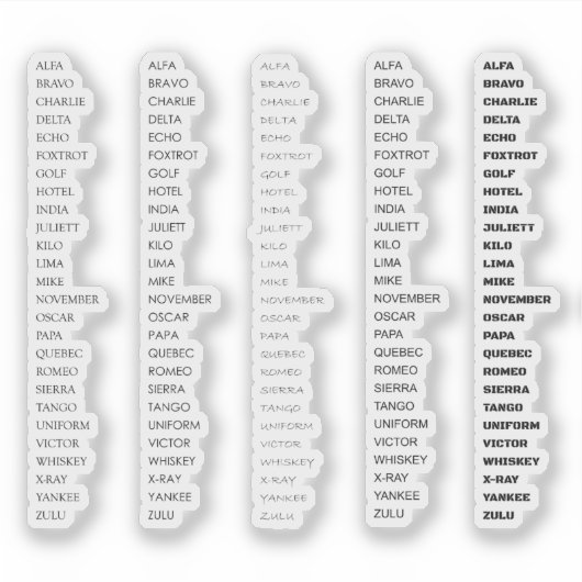 ラジオ文字 シール (正面)