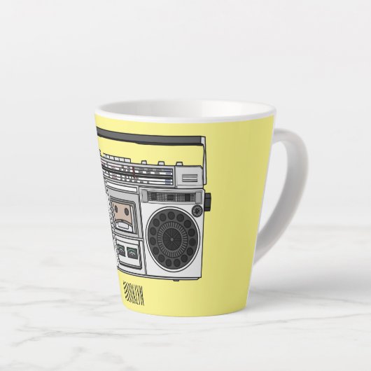 ラジオ漫画イラストレーション カフェラテマグ (右アングル)