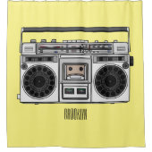 ラジオ漫画イラストレーション シャワーカーテン (正面)