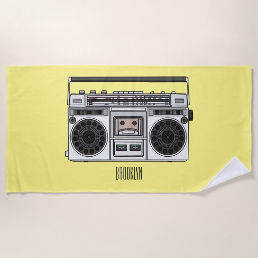 ラジオ漫画イラストレーション ビーチタオル (正面)