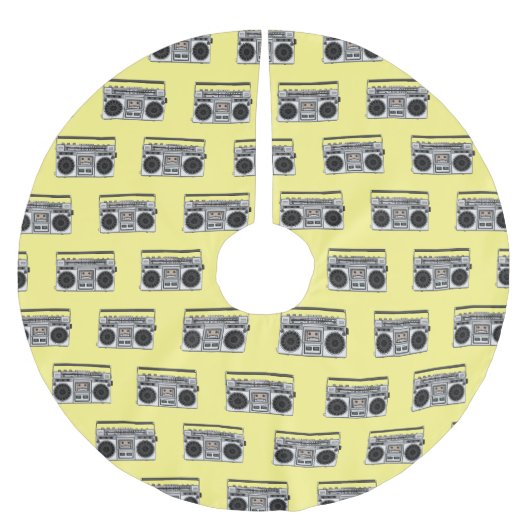 ラジオ漫画イラストレーション ブラッシュドポリエステルツリースカート (正面)