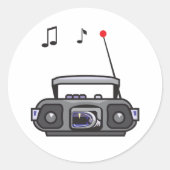 ラジオ遊の音楽シール ラウンドシール (正面)