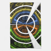 ラジカラフルアルアートプリント キッチンタオル (縦)