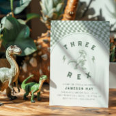ラジカルな恐竜の3つのレックスボーイズ グリーンバースデー 招待状