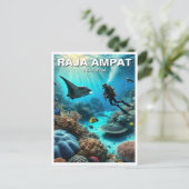 ラジャアンパットインドネシアスキューバダイバー ポストカード (スタンド正面)