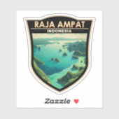 ラジャアンパットインドネシアトラベルアートヴィンテージ シール (シート)