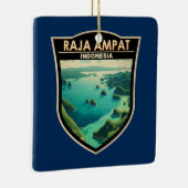 ラジャアンパットインドネシアトラベルアートヴィンテージ セラミックオーナメント (右)