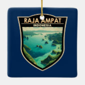 ラジャアンパットインドネシアトラベルアートヴィンテージ セラミックオーナメント (裏面)