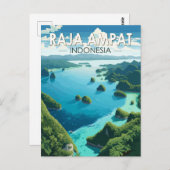 ラジャアンパットインドネシアトラベルアートヴィンテージ ポストカード (正面/裏面)