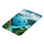 ラジャアンパットインドネシアトラベルアートヴィンテージ マグネット (左側)