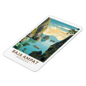 ラジャアンパットインドネシアボートトラベルアートヴィンテージ マグネット (左側)