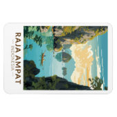 ラジャアンパットインドネシアボートトラベルアートヴィンテージ マグネット (横)