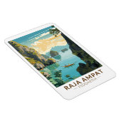 ラジャアンパットインドネシアボートトラベルアートヴィンテージ マグネット (右側)